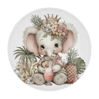 PLANCHE À DÉCOUPER ÉLÉPHANTEAU DE THÈME D'ÉTÉ MIGNON ET EXCENTRIQUE