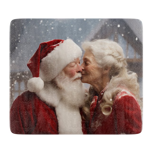 Planche À Découper Embrasser M. et Mme Père Noël (Devant)