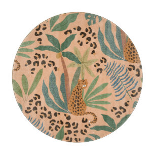 Planche À Découper Empreinte de léopard de la jungle : motif sans cou