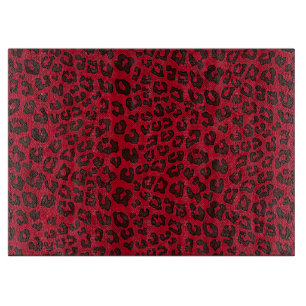 Planche À Découper Empreinte de léopard rouge canneberge broyé