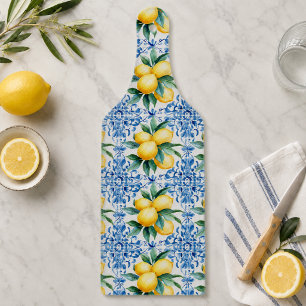 Planche à découper en carrelage bleu citron aquare