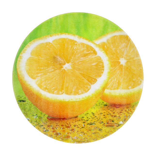 Planche à découper en tranches de citron et goutte (Devant)