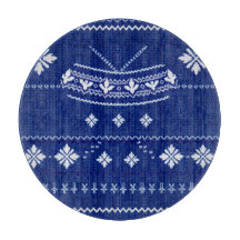 Planche à découper en tricot norvégien bleu