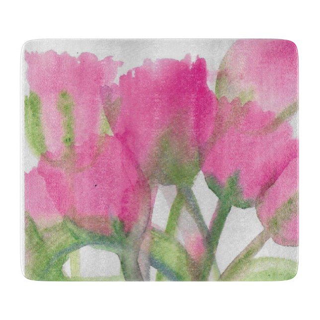 Planche à découper en tulipe rose (Devant)