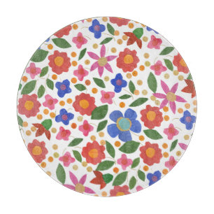 Planche à découper en verre à mini-tirage Floral A