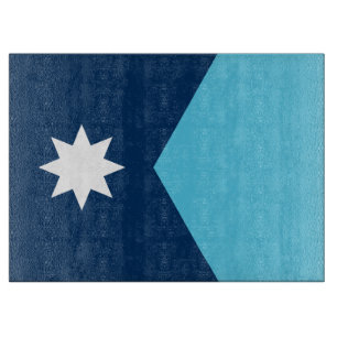 Planche à découper en verre avec drapeau du Minnes