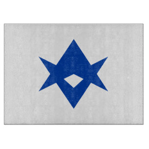 Planche à découper en verre avec le drapeau de la