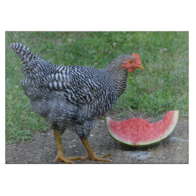 Planche à découper en verre de poulet (Devant)