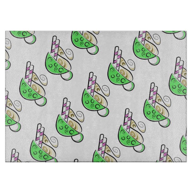 Planche à découper en verre décoratif/boisson chau (Devant)