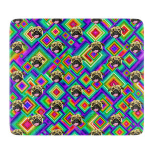 Planche à découper en verre décoratif Pug 15 x 18