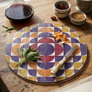 Planche à découper en verre décorative à cercles r