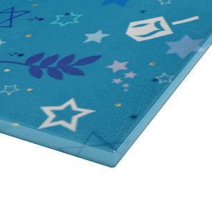 Planche à découper en verre étoiles de Hanoukka