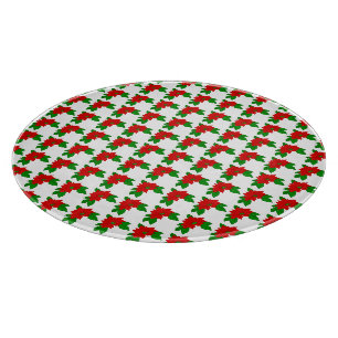 Planche à découper en verre Poinsettias