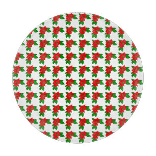 Planche à découper en verre Poinsettias