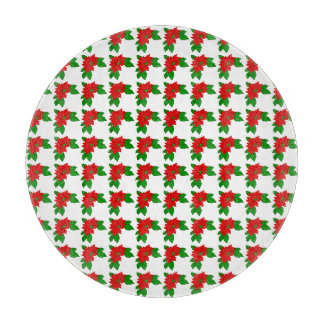 Planche à découper en verre Poinsettias