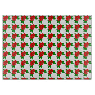 Planche à découper en verre Poinsettias