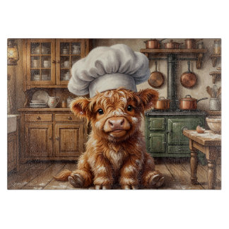 Planche à Découper en Verre Vache des Highlands Pâ