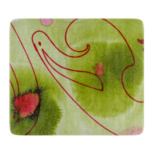 planche à découper en verre vert