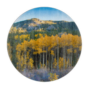 Planche À Découper États-Unis, Colorado. Jaunes brillants peupliers f