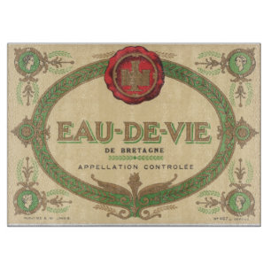 Planche À Découper Étiquette de brandy français vintage