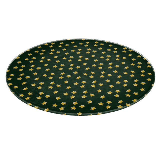 Planche À Découper étoiles d'or sur vert (Coin)