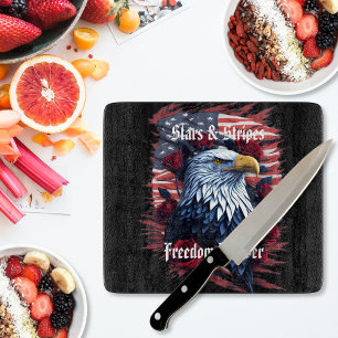 Planche À Découper Etoiles & Stripes USA Drapeau Aigle et Rose
