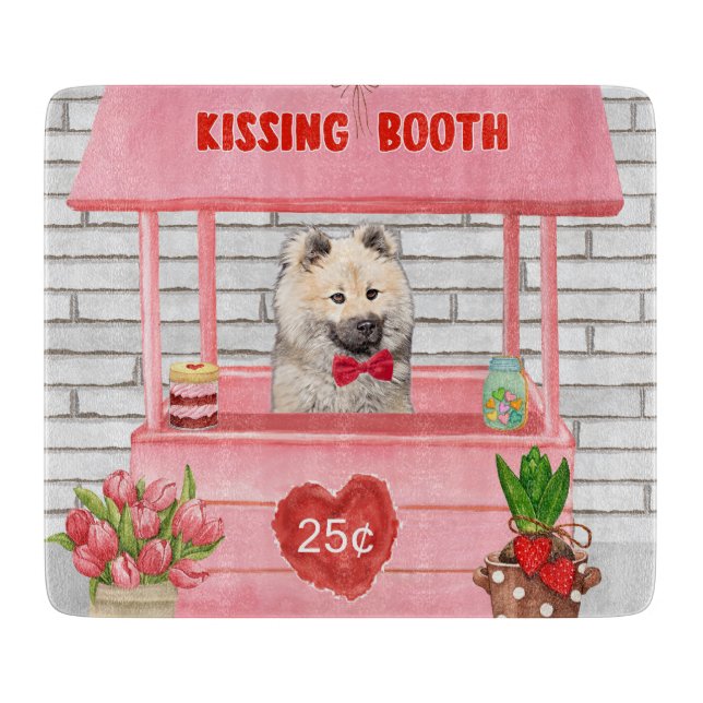 Planche À Découper Eurasier Chien Valentine's Day Kissing Booth (Devant)