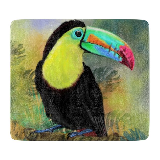 Planche À Découper Exotique Tropical Toco Toucan Bird - Peinture Mign (Devant)