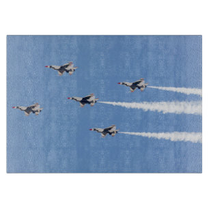 Planche À Découper F-16 Thunderbirds volant en formation à cinq carte