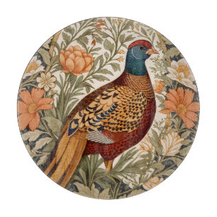 Planche À Découper Faisan Floral Vintage Inspiré de William Morris