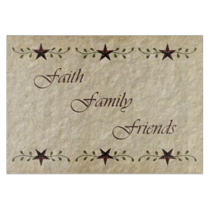 Planche À Découper Faith Famille Amis Panneau de coupe en verre