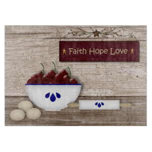 Planche À Découper Faith Hope Love Glass Cutboard
