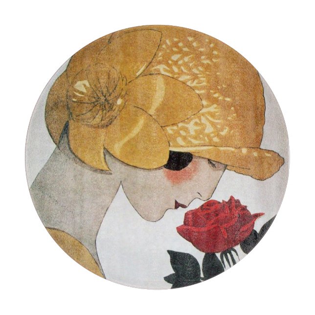 PLANCHE À DÉCOUPER FAMILLE AVEC ROSE ROSE ROUGE (Devant)