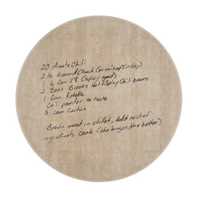 Planche À Découper Famille de recettes manuscrite Conserver une photo (Devant)
