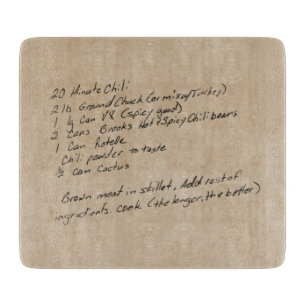 Planche À Découper Famille de recettes manuscrite Conserver une photo