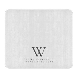 Planche À Découper Famille Monogramme Élégante cuisine