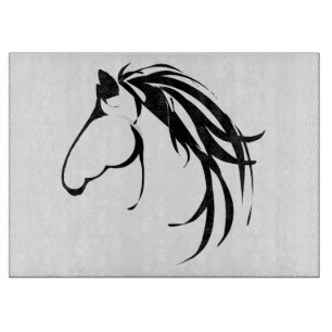 Planche À Découper Fan chique de cavalier de logo de tête de cheval
