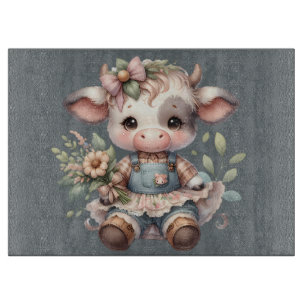 Planche À Découper Farmcore Kawaii Calf en Vintage robe florale
