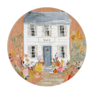 Planche À Découper Farmhouse Fall Porte Numéro de la maison personnal