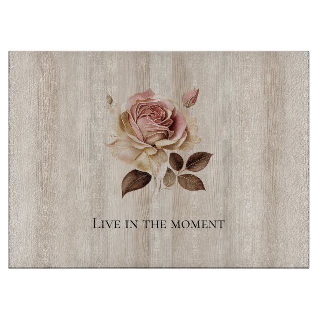 Planche À Découper Faux Crème Rustique Rose Bois (Devant)