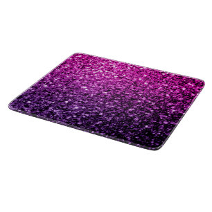Planche À Découper Faux paillettes scintillantes dégradé rose violet