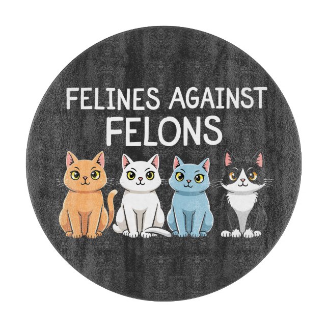 Planche À Découper Felines contre les criminels Trump Harris Election (Devant)