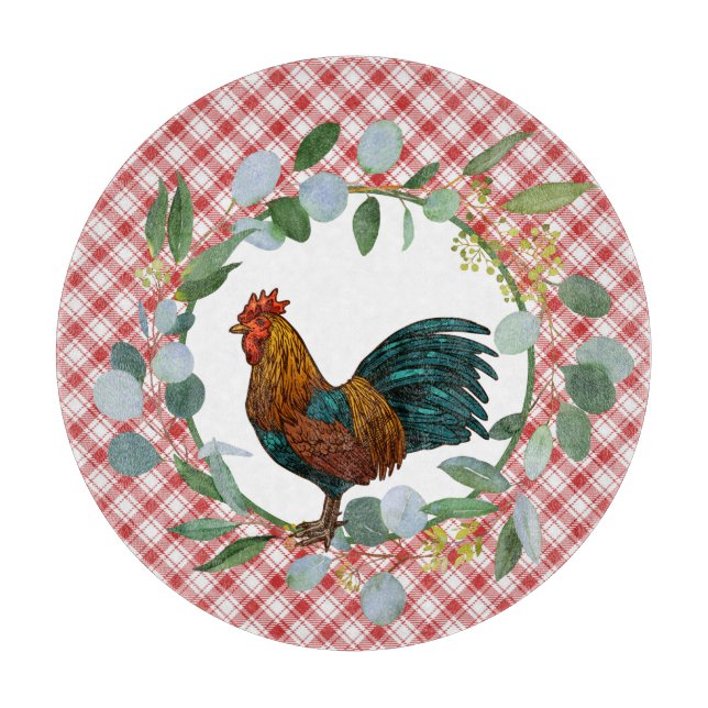 Planche À Découper Ferme Eucalyptus Wreath & Rooster (Devant)