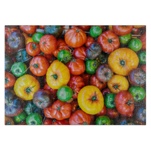 Planche À Découper Fermes   Récolte colorée de tomates