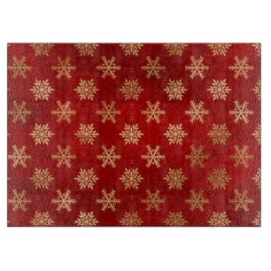 Planche À Découper Festif Pneus d'hiver à huile rouge et or