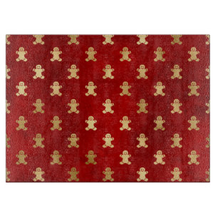 Planche À Découper Festif Rouge et huile d'or Hiver Homme en pain d'é
