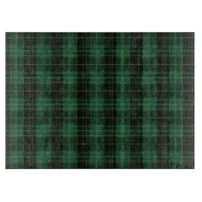 Planche À Découper Festif Vert hiver Noël Plaid Motif (Devant)