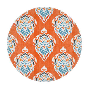 Planche À Découper Festive damassé vintage motif, design élégant.