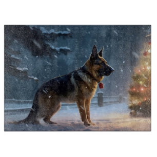 Planche À Découper Fête de Noël des bergers allemands