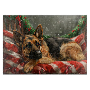 Planche À Découper Fête de Noël du berger allemand Chien